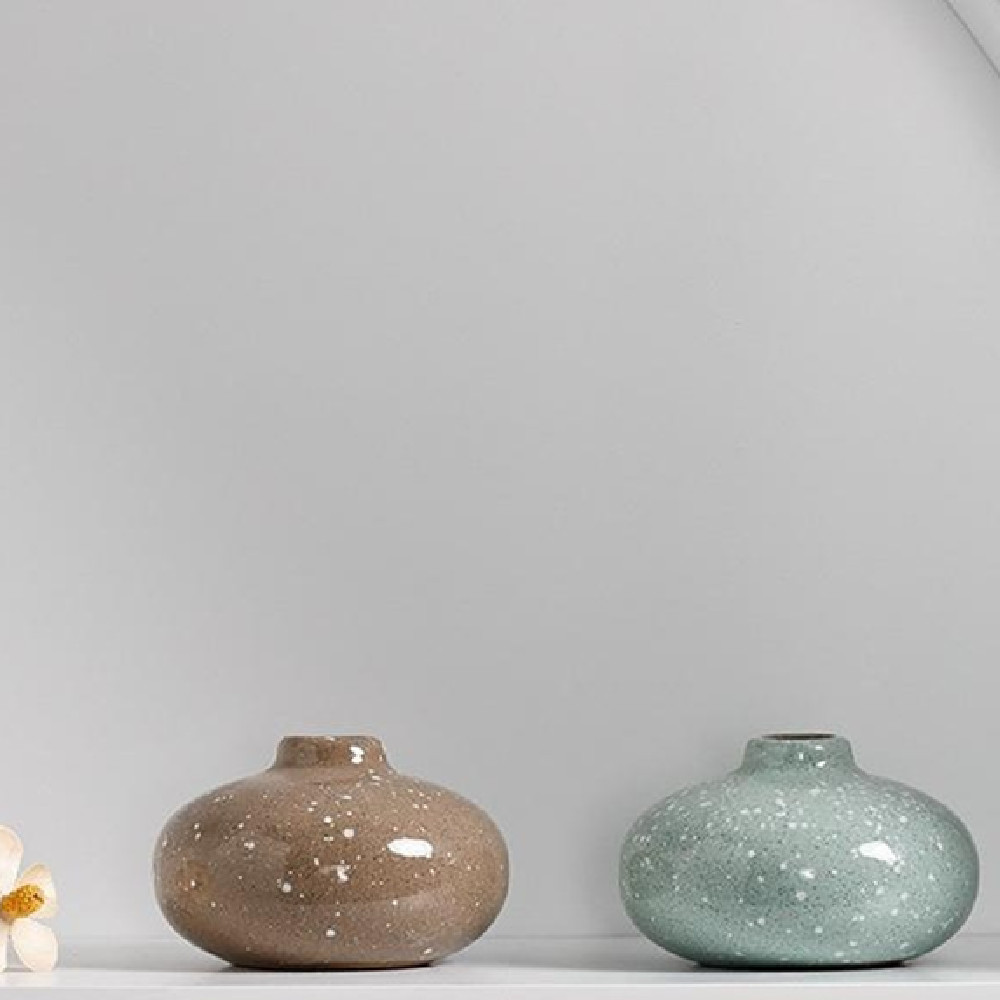 棕色圓腹釉面花器 圖片 2