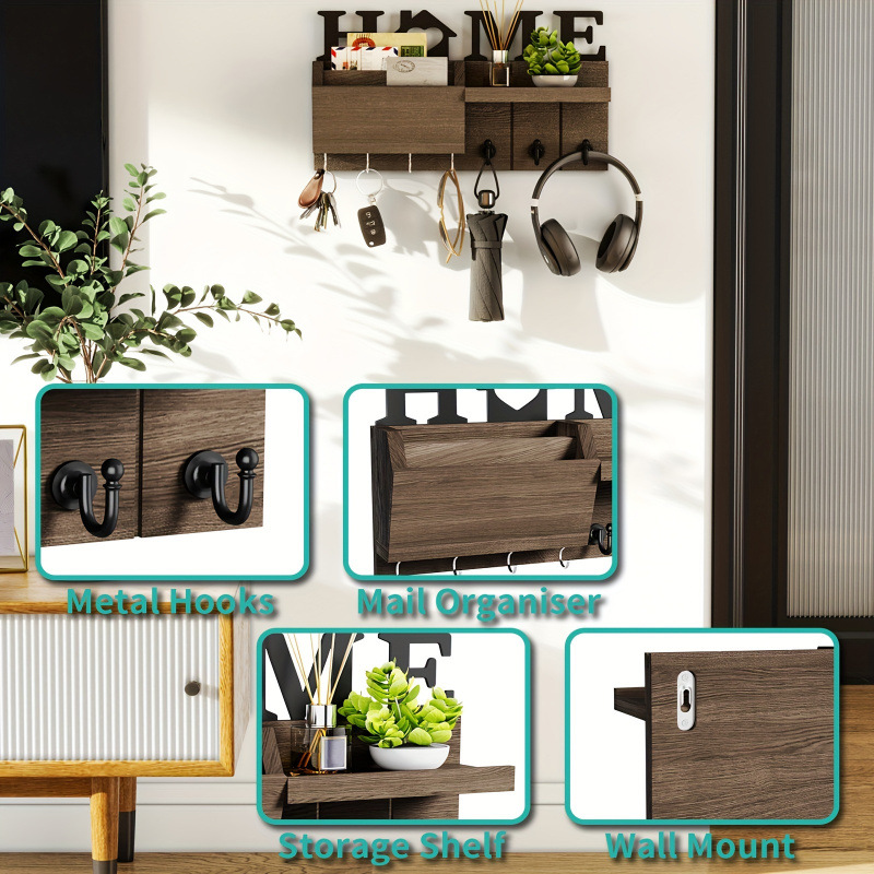 HOME 木色掛牆收納架 圖片 3