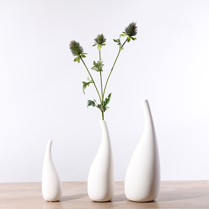 水滴造型白陶花瓶 圖片 2