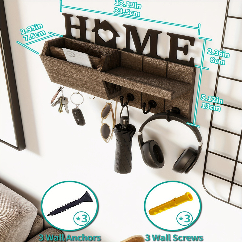 HOME 木色掛牆收納架 圖片 2